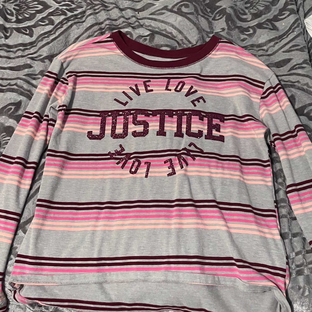 Justice striped shirt!!